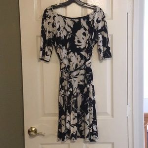 Black and white floral dress